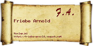 Friebe Arnold névjegykártya